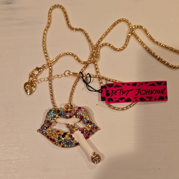 Betsey Johnson Jewelry - Betsey Johnson Multicolor Smoking Cigarette Pendant Necklace NWT